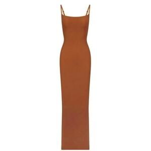 Skims fits everybody long slip dress bronze XS